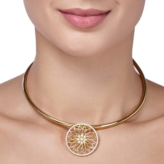 STUDDED VICTORIAN ROUND NECKLACE