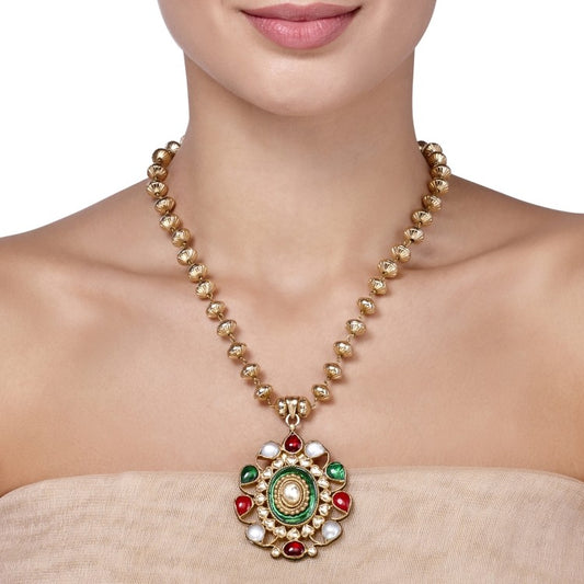 KUNDAN NAVRATAN ROUND NECKLACE
