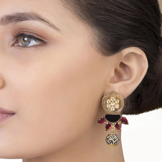 KUNDAN TOURMALINE SPIKE EARRINGS
