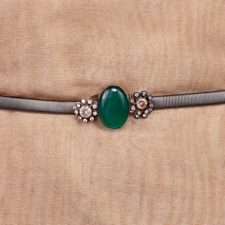 ZIRCON CITRINE GREEN ONYX BELT