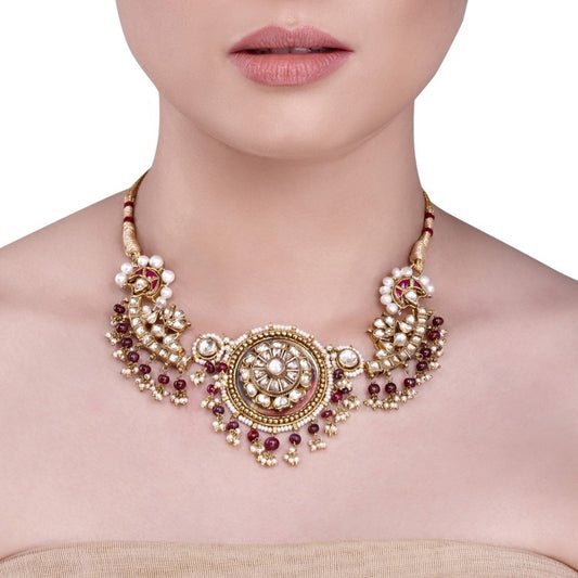 KUNDAN ROUND STATEMENT NECKLACE