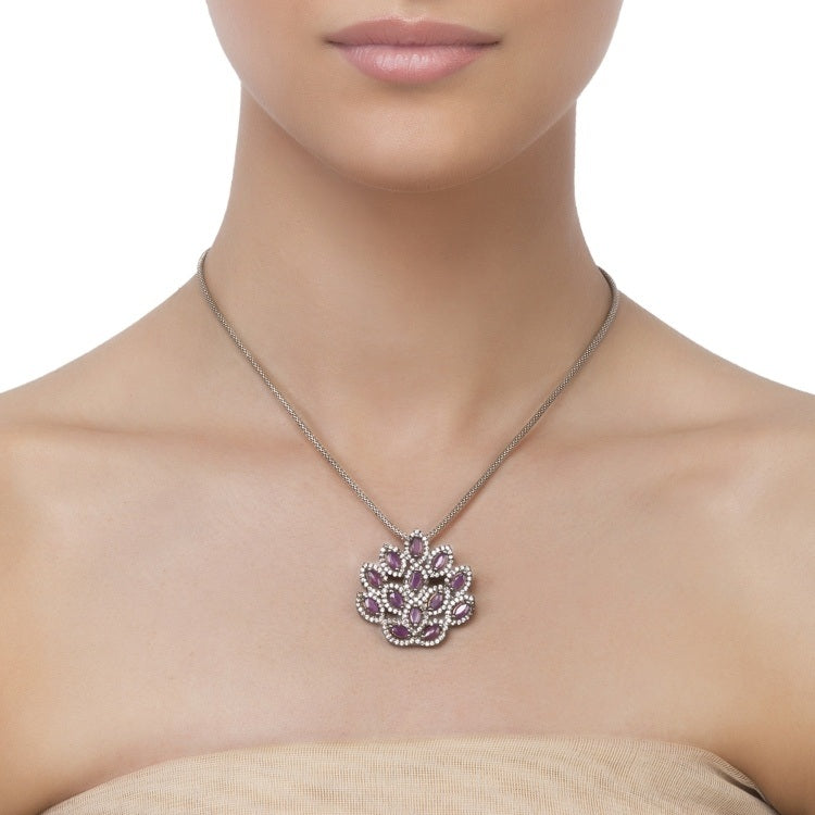 VICTORIAN RUBY LOTUS PENDANT