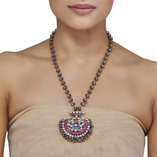 Silver Kundan Necklace