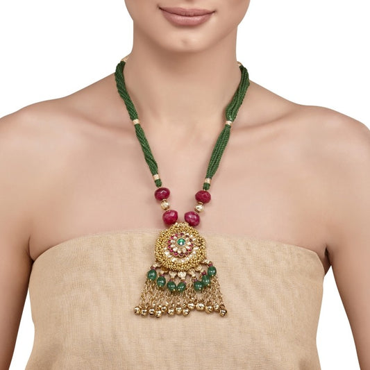 KUNDAN RED & GREEN NECKLACE