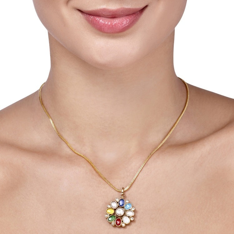 KUNDAN IOLITE ROUND NECKLACE