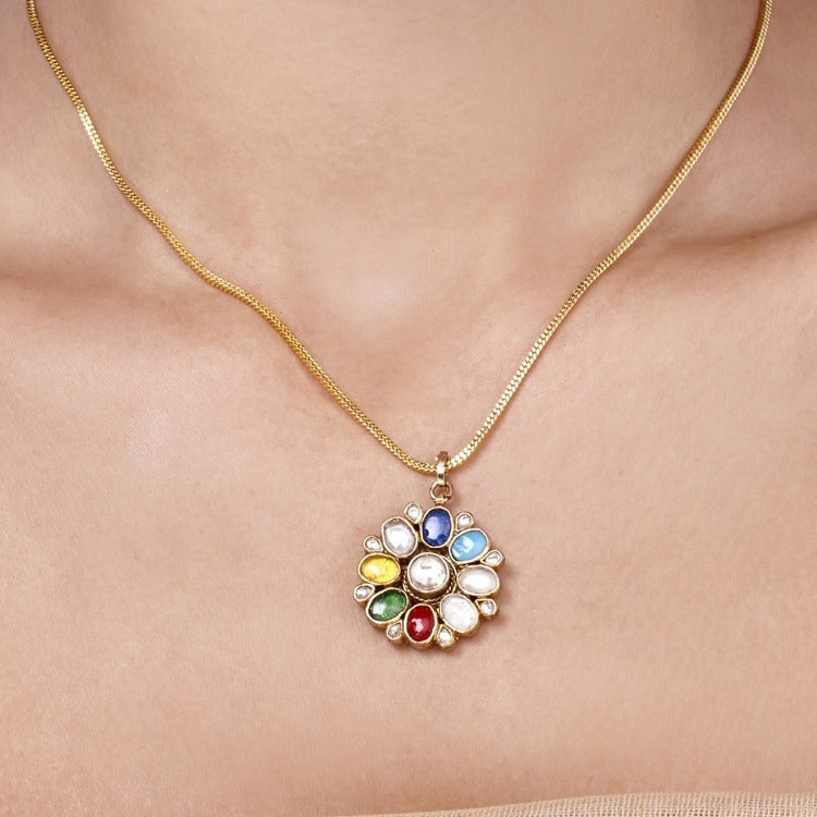 KUNDAN IOLITE ROUND NECKLACE