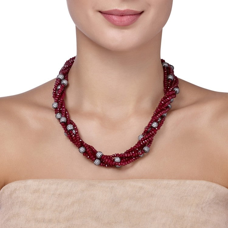 VICTORIAN RUBY LONG NECKLACE