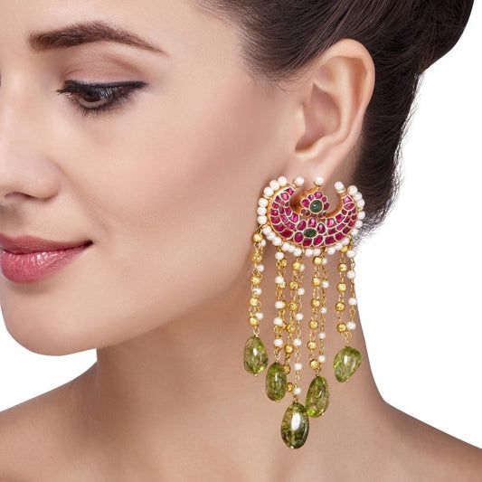 KUNDAN PERIDOT DROP EARRINGS