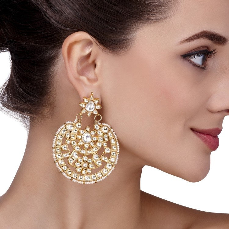 KUNDAN CHAND EARRINGS