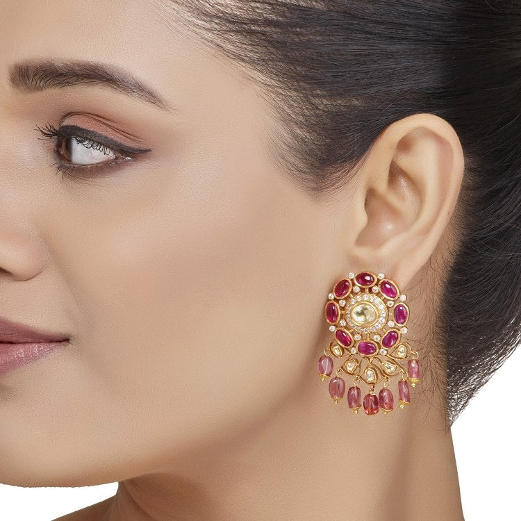 Zircon Ruby Earring