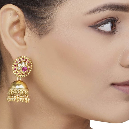 Zircon Ruby Jhumki