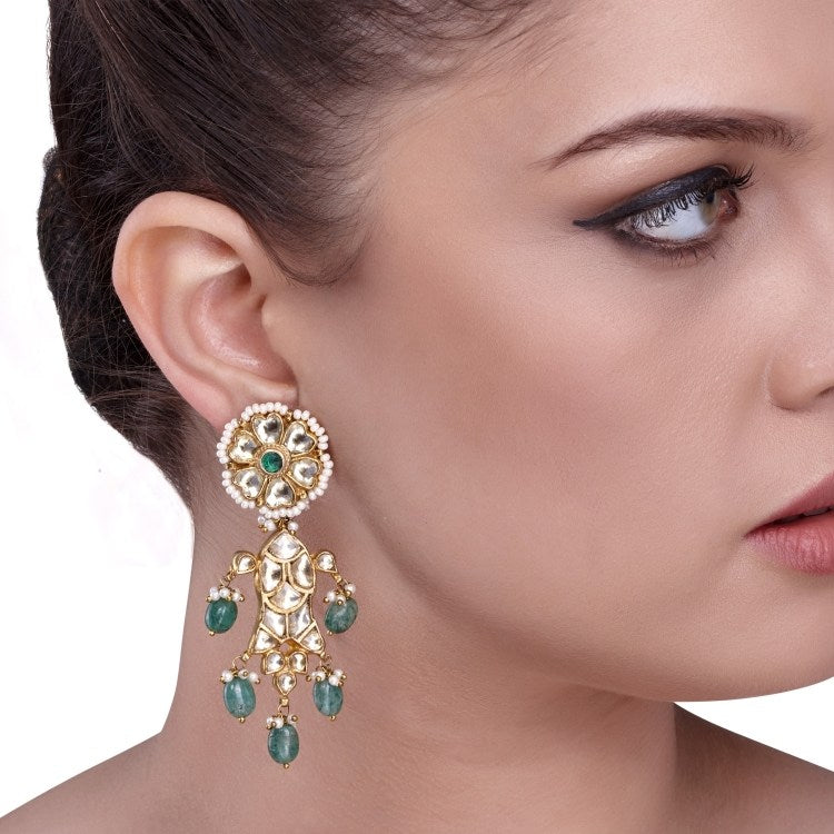 KUNDAN ROUND EARRING