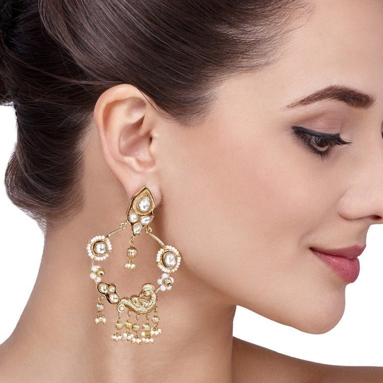 KUNDAN PEARL ROUND EARRINGS