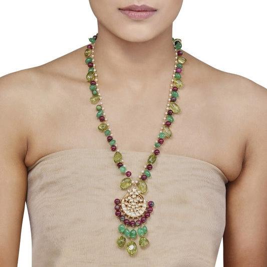 Kundan Green onyx Pendant