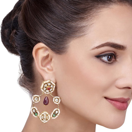 KUNDAN RUBY DROP EARRINGS