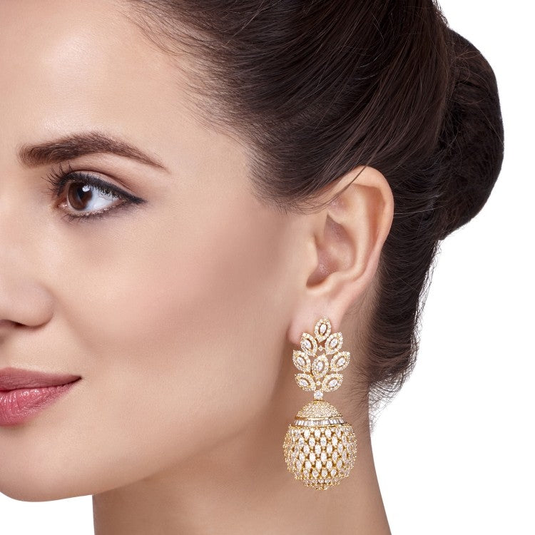 STUDDED VICTORIAN FLOWER EARRINGS