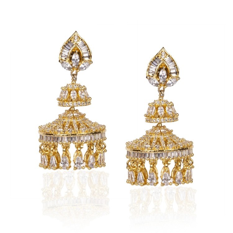 STUDDED VICTORIAN JHUMKI EARRINGS