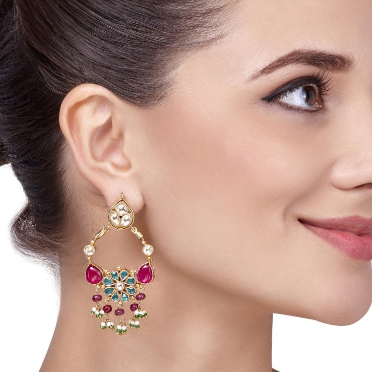 KUNDAN RUBY DROPS EARRINGS
