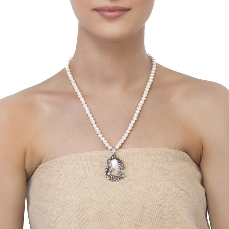 VICTORIAN PEARL OVAL PENDANT