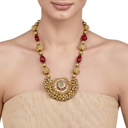 KUNDAN RUDRAKSH RUBY NECKLACE