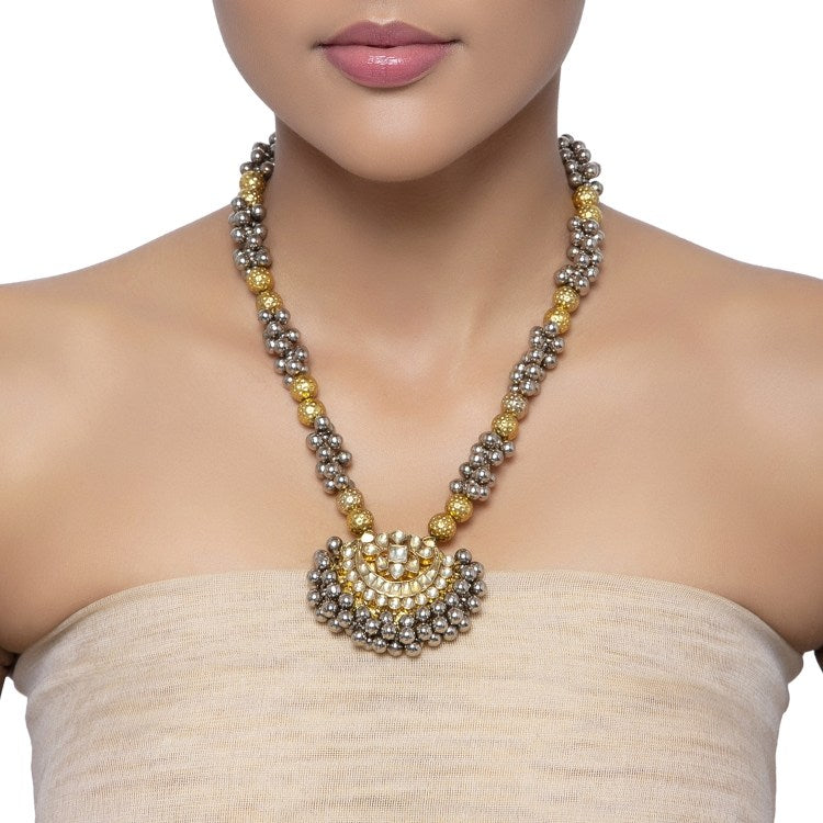 KUNDAN SILVER GHUNGROO PENDANT