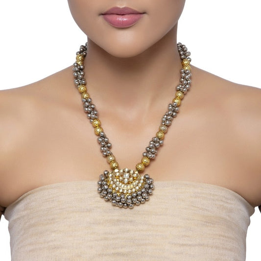 KUNDAN SILVER GHUNGROO PENDANT