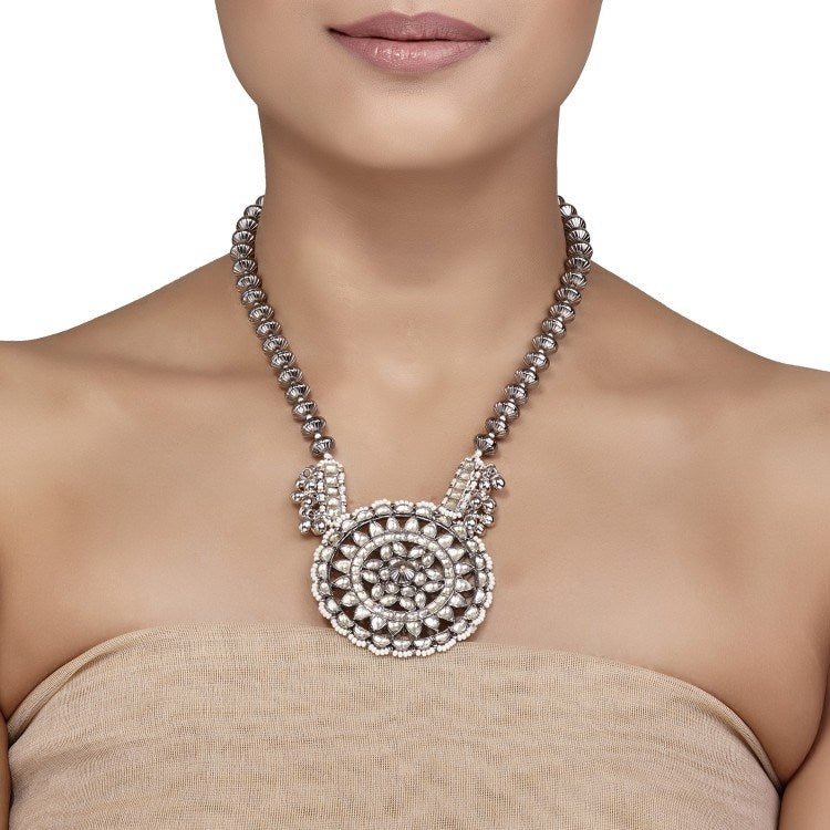 Kundan Silver Balls Pendant