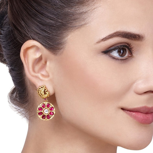 KUNDAN GOLD BIRD EARRINGS