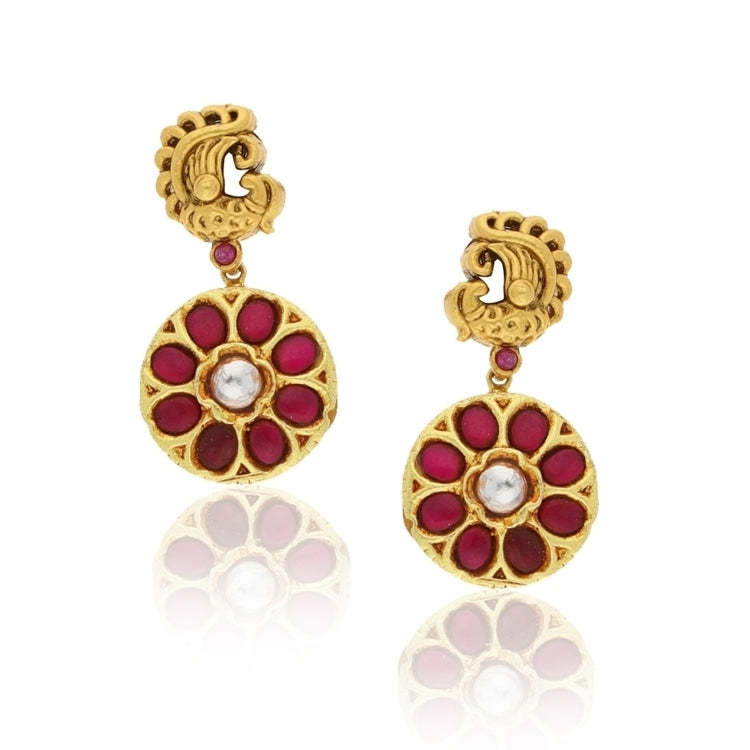 KUNDAN GOLD BIRD EARRINGS
