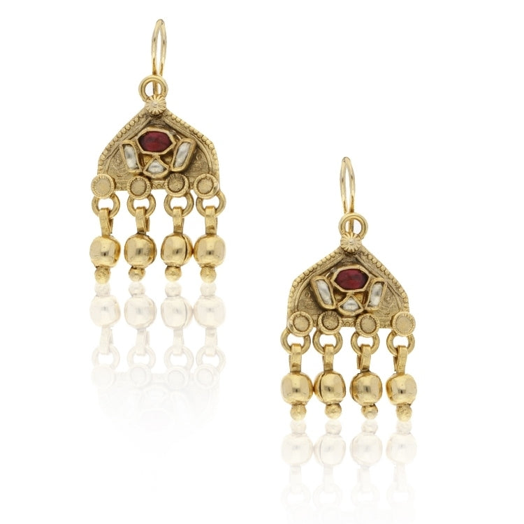 KUNDAN GOLD DROP EARRINGS
